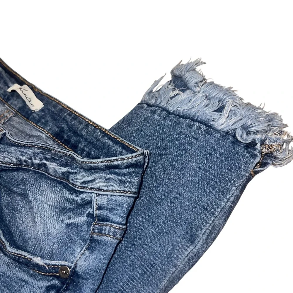 KanCan Womens Size 11/29 Distressed Frayed Hem Skinny Jeans Medium Wash Denim - Picture 4 of 13